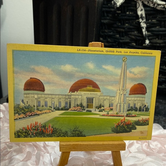 Other - Vintage Griffith Park Planetarium Postcard - Yellow Border, Blue Sky!